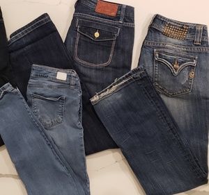 3 pair Vigoss, Macys Celebrity Pink Jeans sz 9